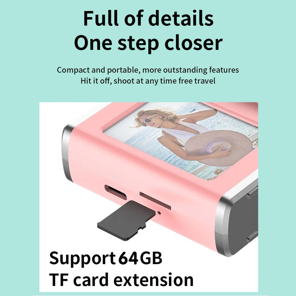 Cámara grabadora de vídeo Digital de 64MP, pantalla de 2,4 pulgadas, videocámara para niños, lámpara de Flash, cámara compacta con Zoom 8x para fotografía de principiantes - imagen 5