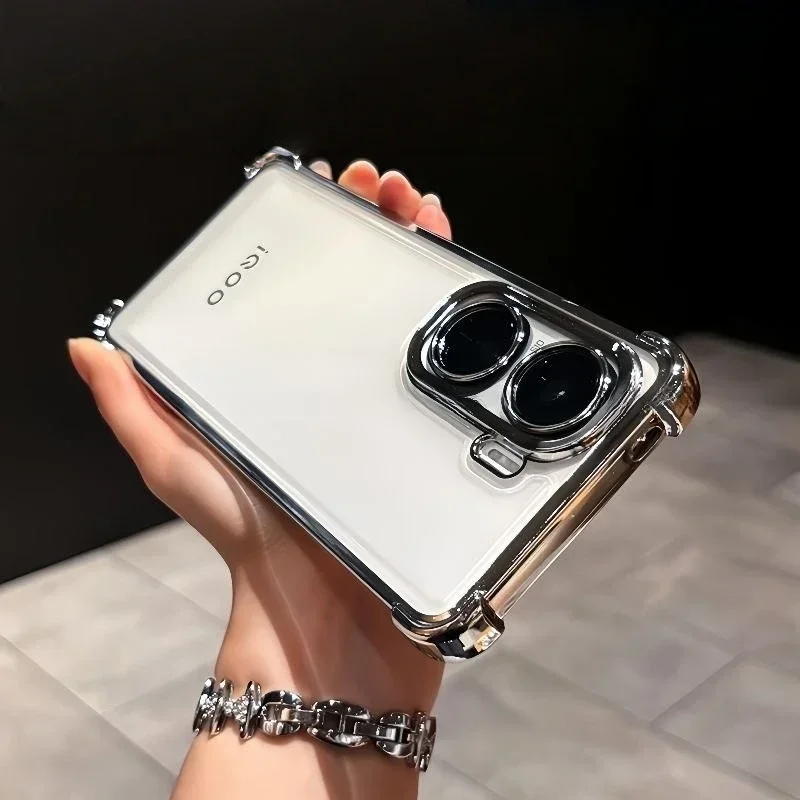 Para VIVO IQOO Neo 10 Pro Plus 9 Pro 9S chapado cuatro esquinas funda antigolpes protección de lente cubierta protectora de silicona parachoques - imagen 3