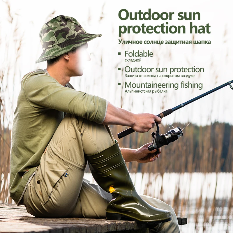 Sombrero con protección solar para pesca al aire libre, caza, senderismo, gorra ancha ligera con ala, accesorios para gorra de pesca militar Unisex, 1 ud. - imagen 2
