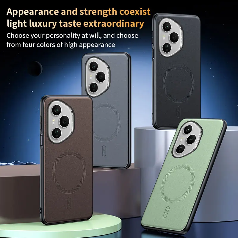 Para Honor 400 Pro funda protectora de cuero magnética para Honor 400 Pro alta calidad antihuellas antideslizante PC + TPU - imagen 3