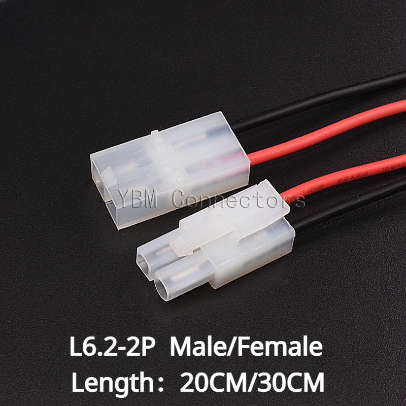 5 pares 6,2mm 2 pines 22AWG L6.2-2P Tamiya macho hembra macho y hembra con conectores de Cables de 20cm 30cm de largo nuevo