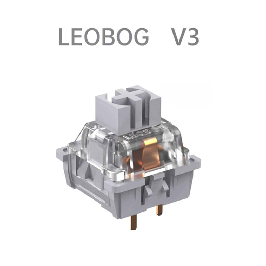 LEOBOG GreyWood V3 teclado interruptor 3 pines lineal personalizado Teclado mecánico HIFI RGB lubricado intercambiable en caliente 57g interruptores para GK61