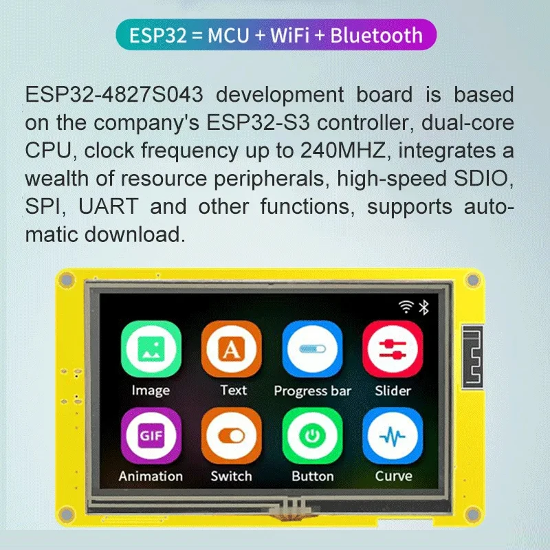 ESP32-S3 pantalla inteligente IPS 800*480 de 4,3 pulgadas para Arduino LVGL HMI 8M PSRAM 16M Flash WIFI y Bluetooth RGB pantalla LCD + Tutorial - imagen 4