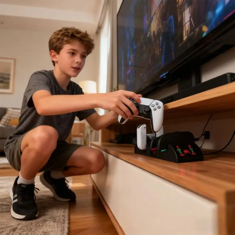 Base carga universal para juegos para NS2PRO compatible con 4 5 controladores con indicadores potencia individuales K1KF - imagen 5