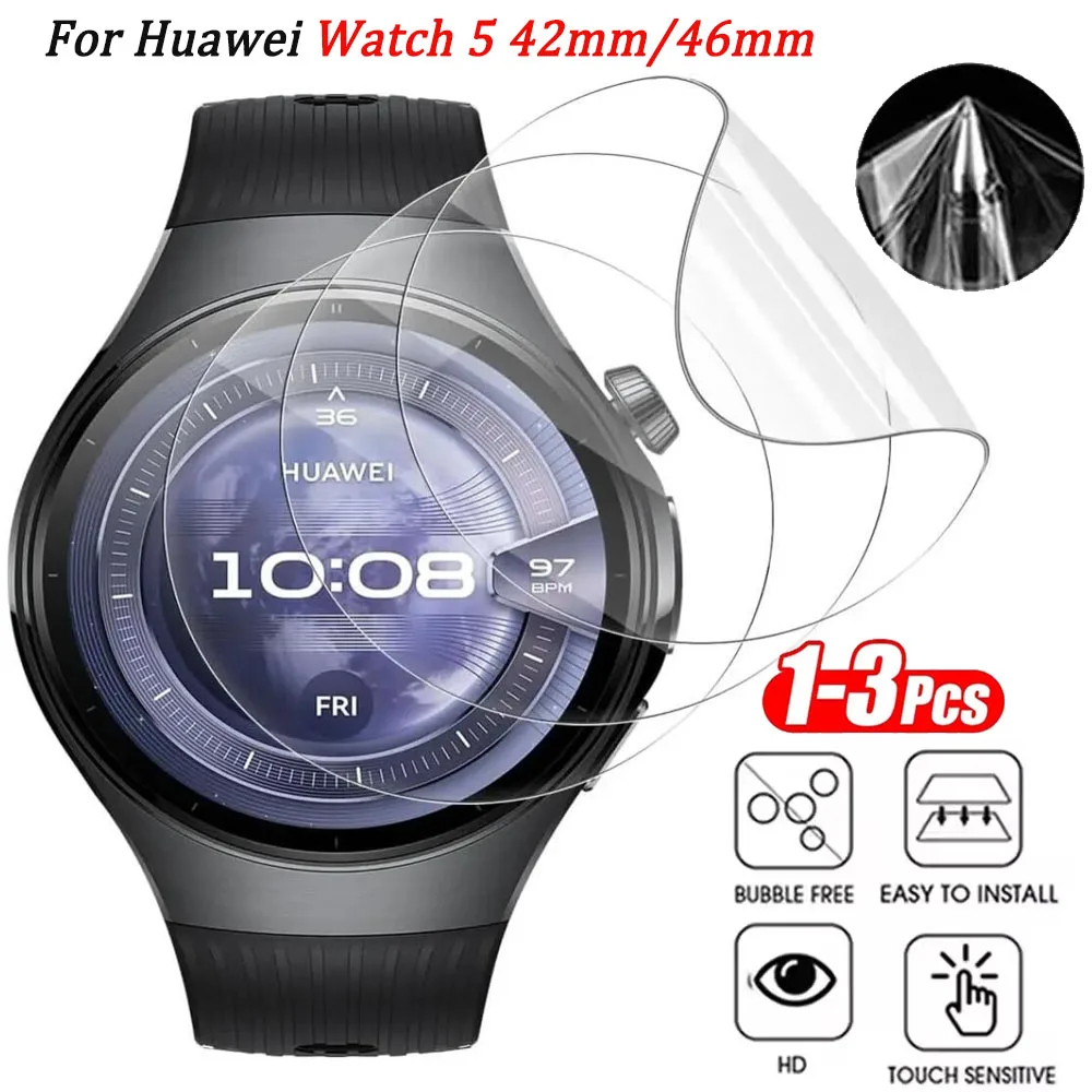 1-3 uds película protectora de pantalla para HUAWEI Watch 5 42mm película protectora de hidrogel antiarañazos para HUAWEI Watch 5 46mm Accesorios