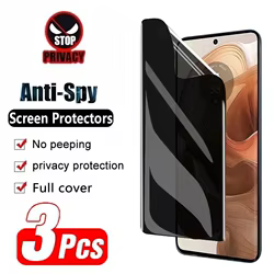 3 uds película de hidrogel de privacidad para Motorola G50 G51 G62 G71 G200 5G para Moto Edge 20 Pro Lite E7 G10 Protector de pantalla de energía