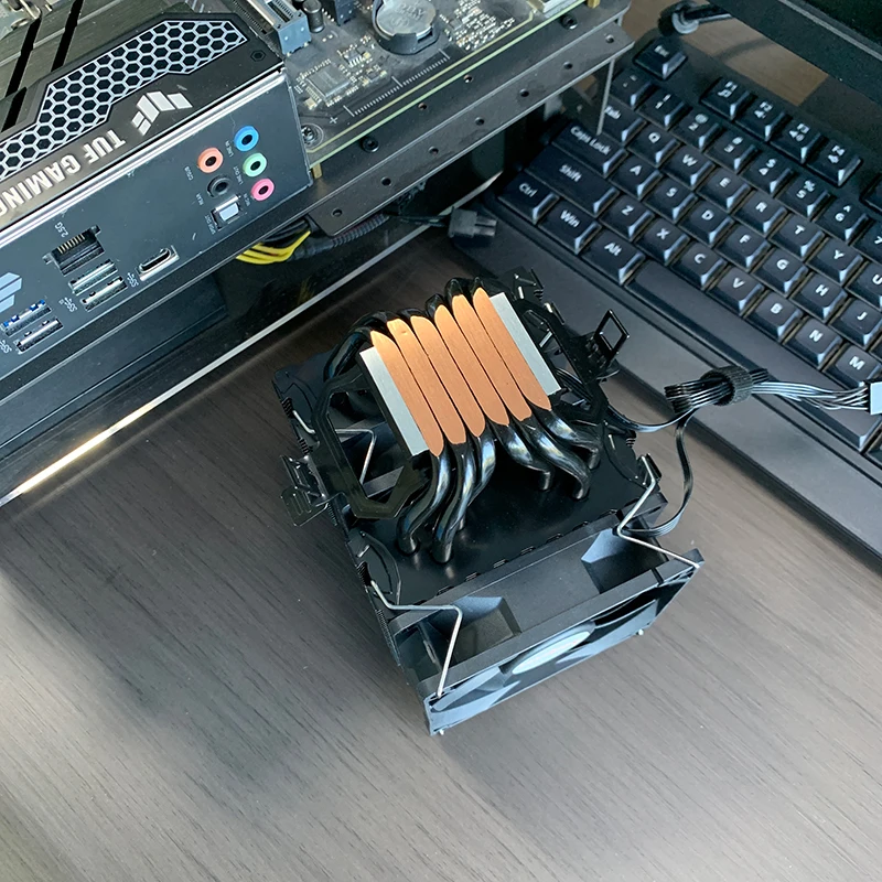 6 tubos de calor CPU enfriador refrigerado por aire 4PIN PWM TDP 170W radiador de procesador de PC para Intel LGA 1700 1200 115X 2011 X99 X79 AMD AM4 AM5 - imagen 5