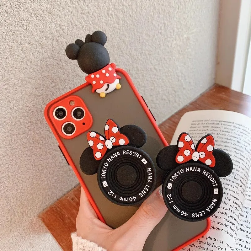 Soporte para teléfono móvil de Minnie de Disney de dibujos animados, anillo de dedo plegable Universal, soporte para teléfono para iPhone, Samsung, Huawei, Xiaomi