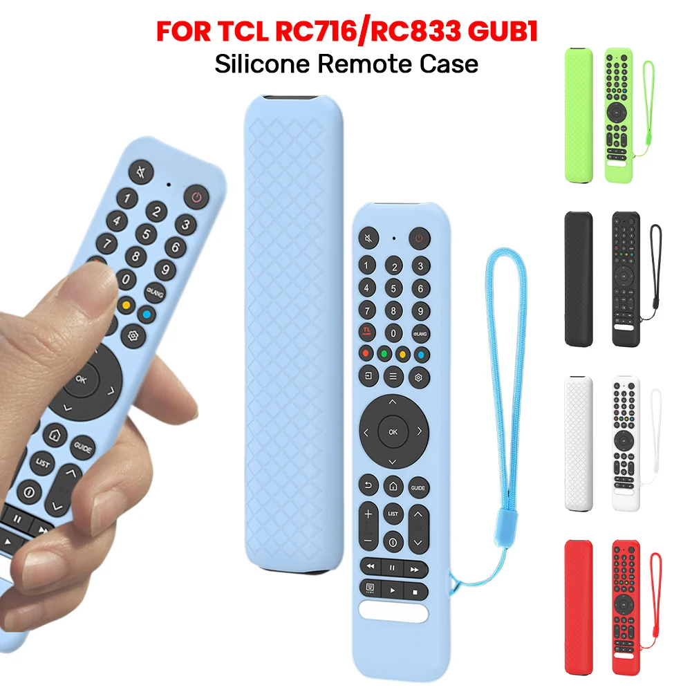 Funda de silicona para mando a distancia TCL RC716/RC833 GUB1, funda protectora antideslizante para mando a distancia, funda de silicona a prueba de golpes, anticaída