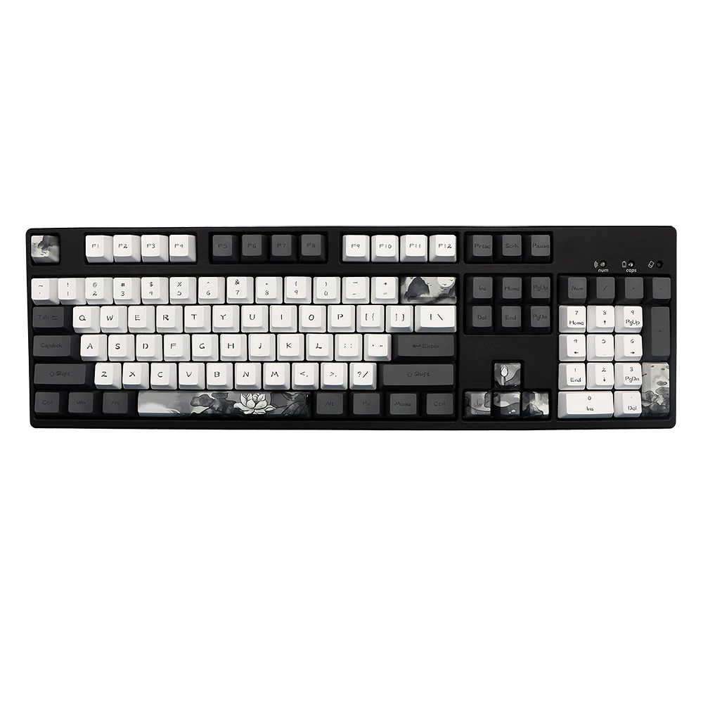 Teclas Pbt de loto de tinta alemana, francesa, España, perfil OEM, subteclas de tinte para teclado Gk61 Rk61 68 980 108 QWERTZ AZERTY MX