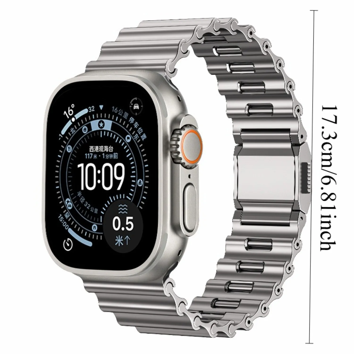 Correa de reloj para Apple Watch 42/44/45/46/49 mm Correa de reloj de acero inoxidable para Apple Watch Series Ultra 2, SE, 10/9/8/7/6/5/4/3/2/1 - imagen 2