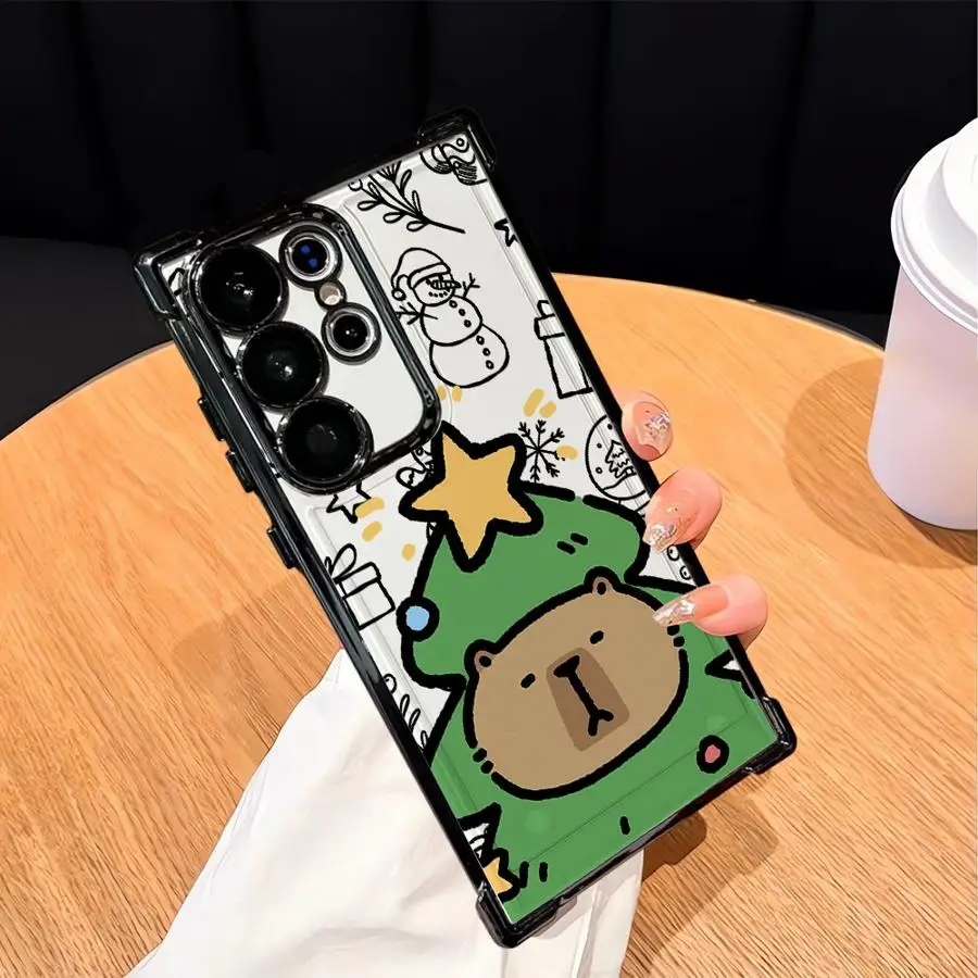Funda suave de dibujos animados de capibara de Navidad para Samsung Galaxy S20 FE S23 S25 Edge S21 Plus S22 Ultra S24 - imagen 5