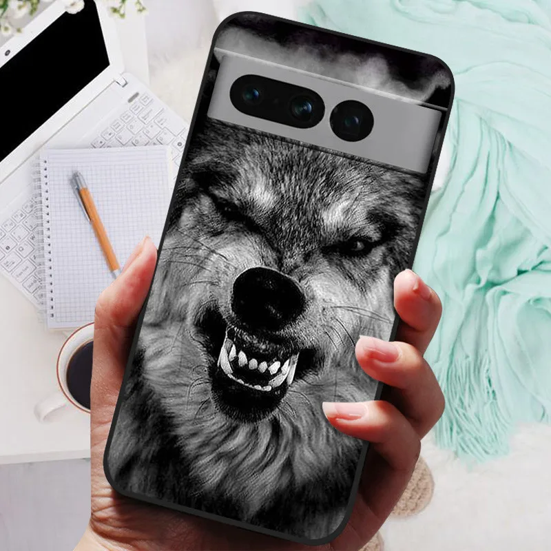 Para Google Pixel 7 Pro funda de silicona pintada suave cubierta negra para Google Pixel 7 Pro 7A Fundas para Googe Pixel7 7Pro TPU Coque - imagen 5