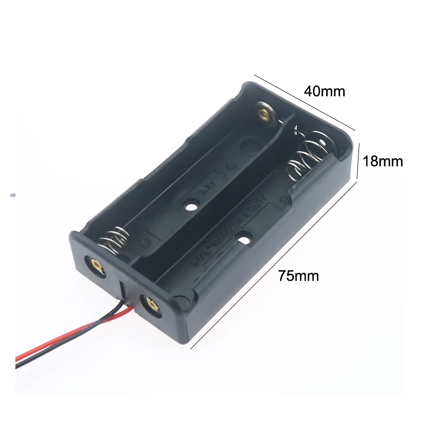 JCD 1 Uds caja de almacenamiento de batería DIY de plástico negro contenedor de soporte de Clip 1X 2X 3X 4X 18650 soporte de batería con Pin de cable - imagen 4