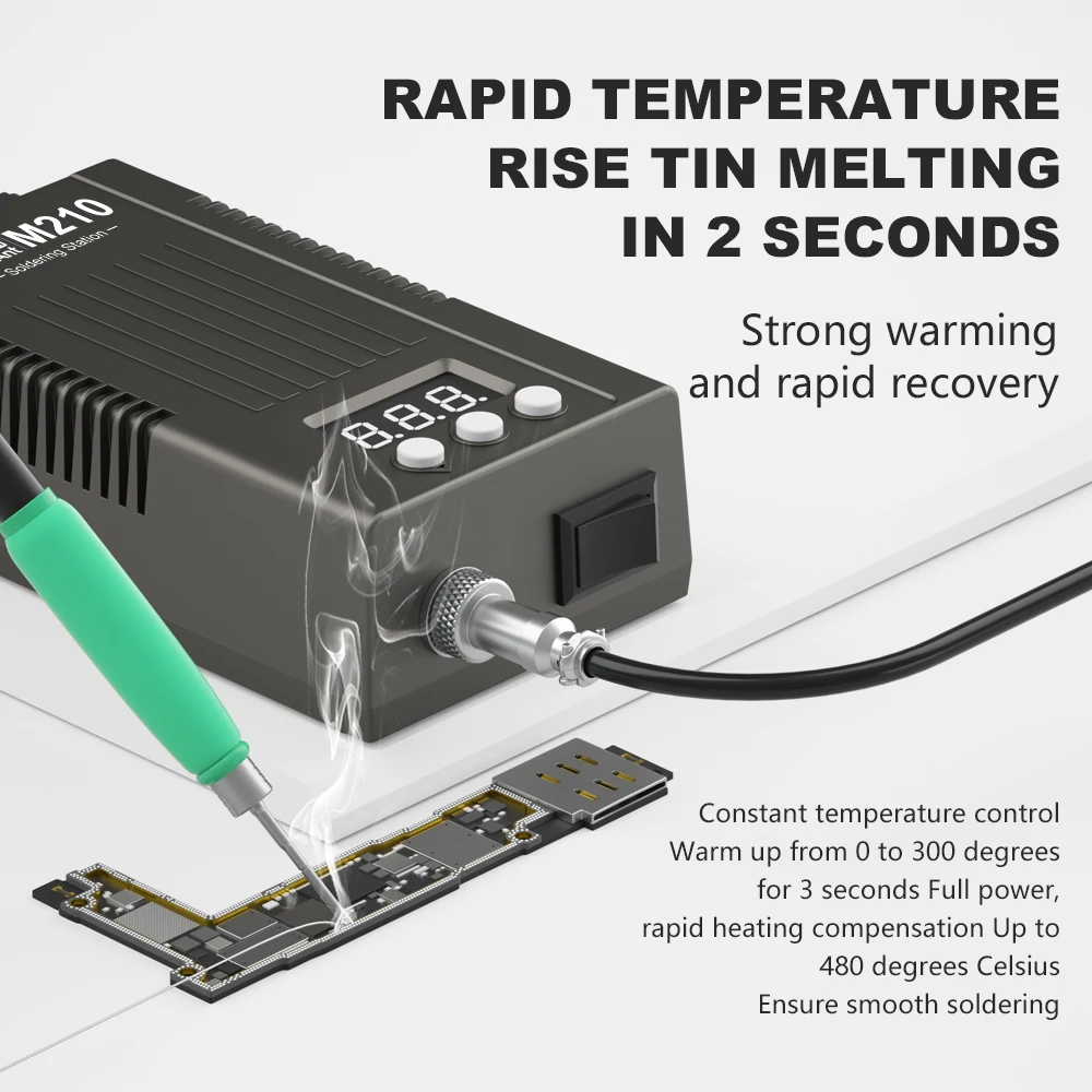 MaAnt M210 Estación de soldadura LED Ajuste digital Auto Sleep 1s-2s Calentamiento rápido JBC 210 Micro herramientas de soldadura de reparación electrónica - imagen 5
