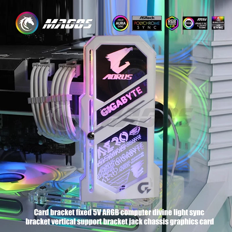 Protector de soporte GPU para evitar caídas, soporte de tarjeta gráfica, diseño de espejo, opción de logotipos de creencia de marca, 5V ARGB, recién llegado - imagen 5