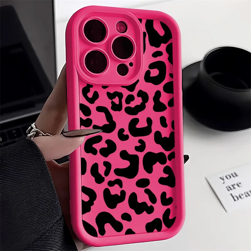 Funda de teléfono con estampado de leopardo para iPhone 11, Fundas de silicona para Iphone 16 17 Pro Max 13 14 15 12 7 8 Plus Air XS X SE 16promax - imagen 3