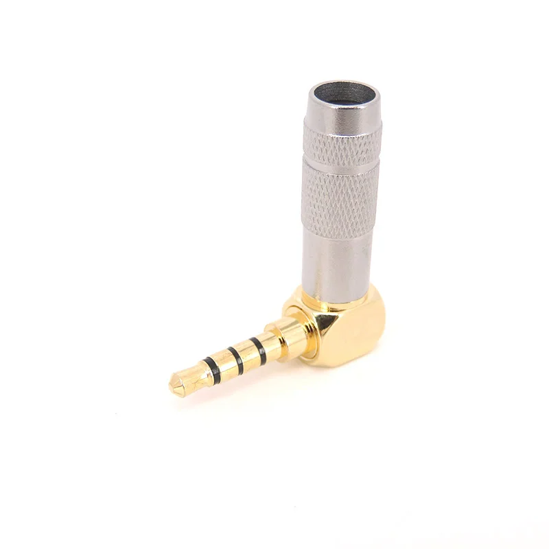 Conector de 3,5mm, 4 polos, enchufe de Audio, adaptador de auriculares de ángulo recto, Terminal de auriculares HiFi, conector chapado en oro de soldadura A7 - imagen 2