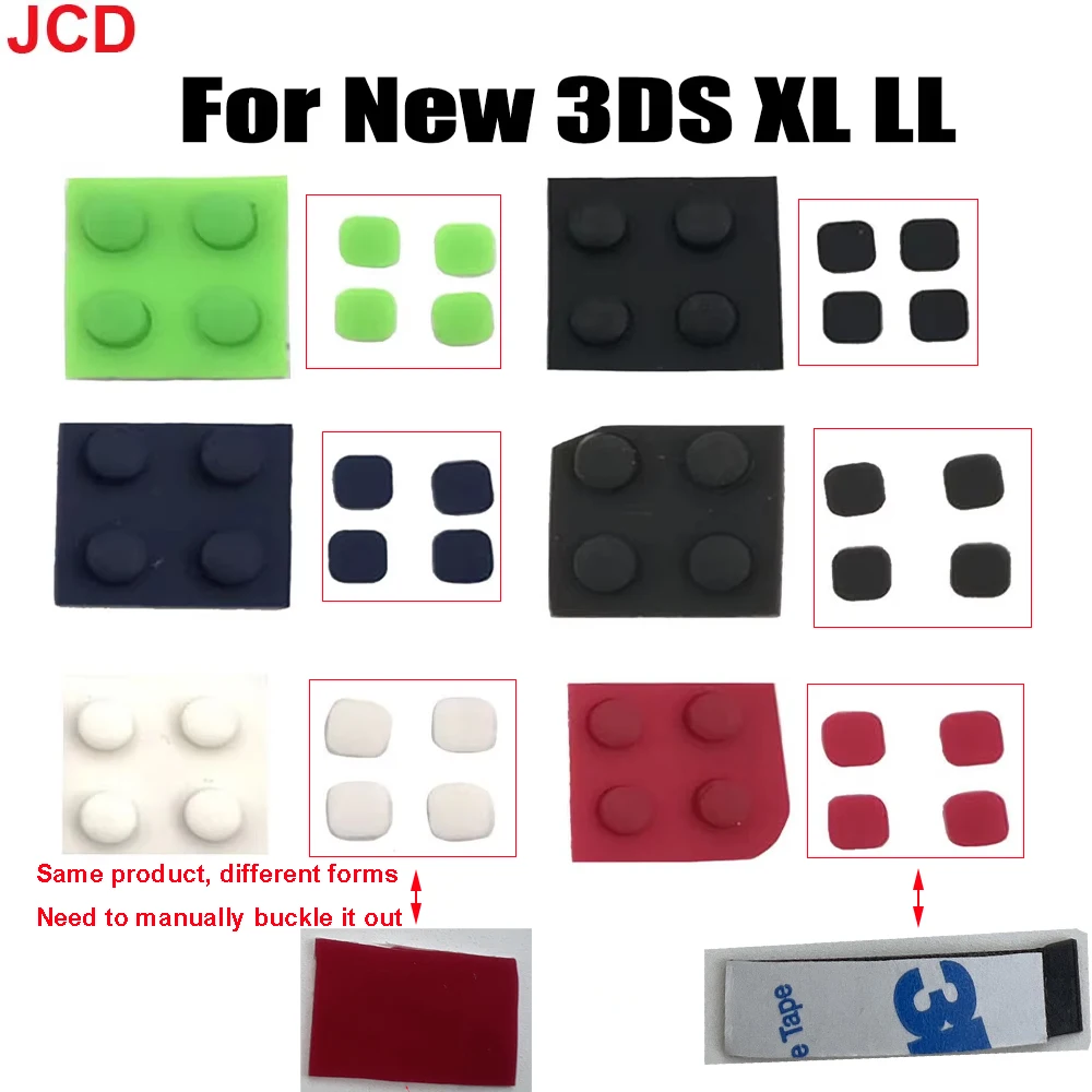 JCD para la nueva consola 3DS XL, tornillo frontal y trasero, cubierta de pies de goma, cubierta superior de tornillos de pantalla LCD, cubierta de goma de repuesto para nuevo 3DS LL - imagen 2