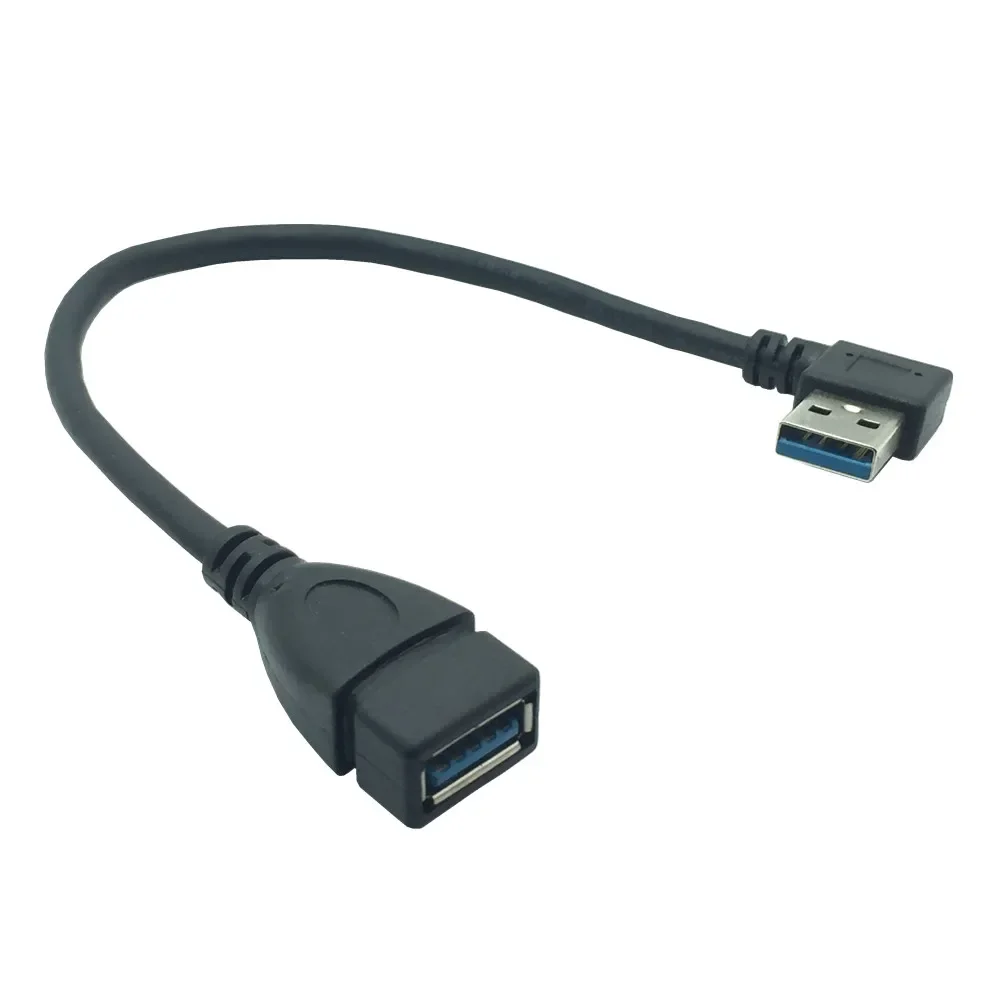 Adaptador de extensión USB 2,0 A macho A USB hembra, cable negro, 20cm, 90 grados arriba, abajo, izquierda y derecha - imagen 5