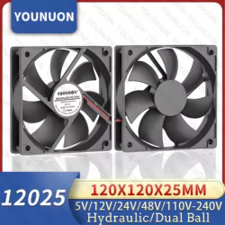 120mm 12cm 12025 ventilador 5V 12V 24V 120mm * 120mm * 25mm ventilador DC ventilador de refrigeración sin escobillas 120x120x25mm USB 2PIN PC caja de ordenador refrigerador