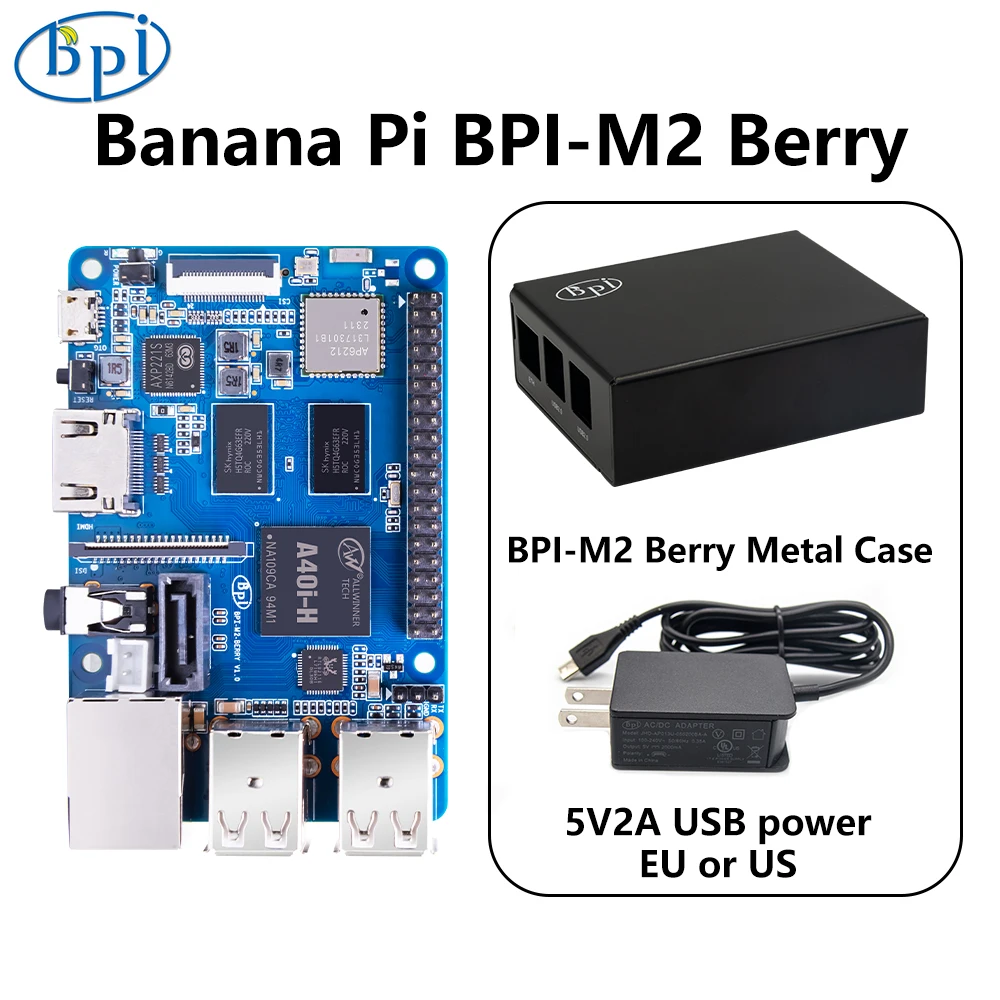 Banana Pi BPI-M2 Berry, Allwinner A40i, CPU Quad-core Cortex -A7, 1 GB DDR3,
