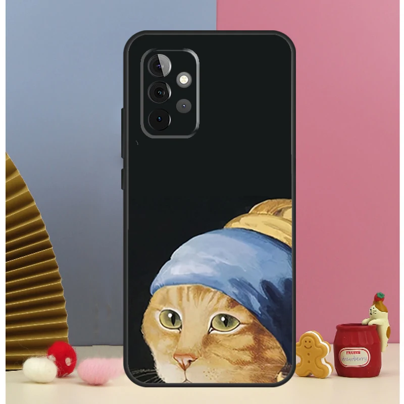 Funda de estética de Arte de gato divertido para Samsung Galaxy, A54, A34, A24, A14, A51, A71, A12, A32, A52, A72, A13, A33, A53, A25, A15 - imagen 3