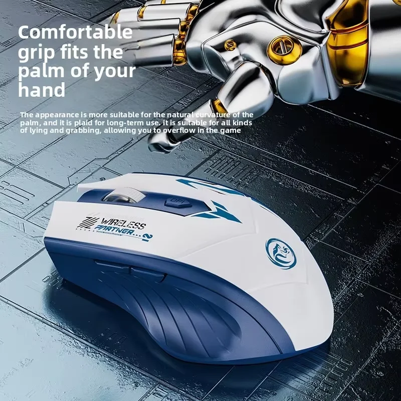 Ratón inalámbrico recargable de 2,4 Ghz, ordenador para videojuegos, Bluetooth, 1600DPI, ergonómico, para PC, oficina y portátil - imagen 5