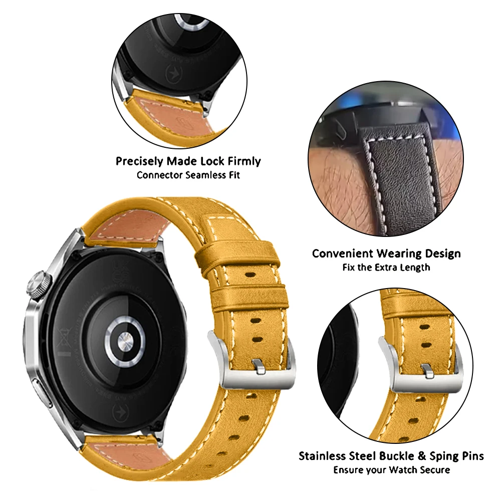 Correa de cuero de 20mm y 22mm para HUAWEI WATCH 5 4 Pro GT 3 GT2 Pro 42mm Buds Band WATCH GT 5 4 46mm accesorios de pulsera de repuesto - imagen 5
