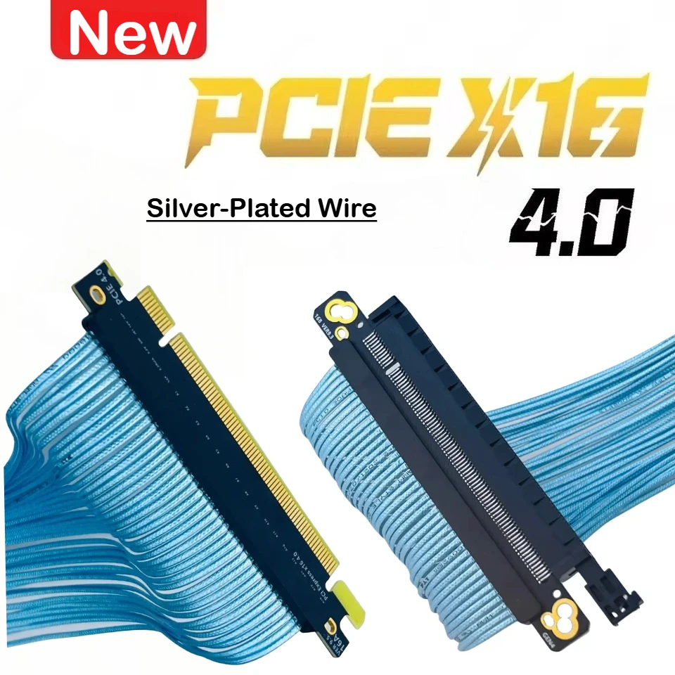Cable de extensión de tarjeta gráfica GPU PCIE 4,0 X16 PCIe 4,0 32GB \ S Gen4 adaptador de Cable plateado para tarjeta de vídeo 3090 para servidor AI - imagen 2