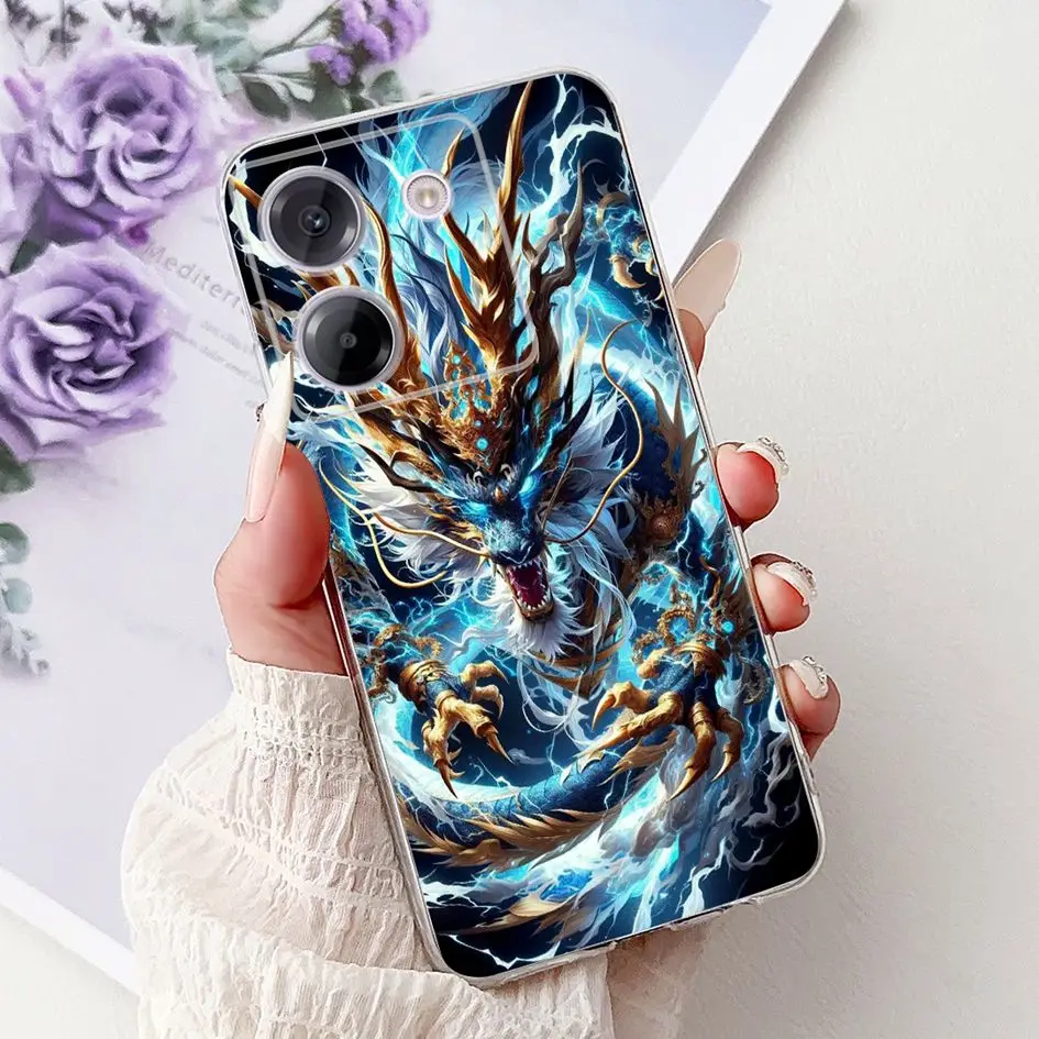 Para Xiaomi Poco M7 Pro 5G funda bonita amor corazón mariposa dragón dibujos animados suave transparente funda trasera de silicona para Poco M7 Pro 5G Fundas - imagen 5