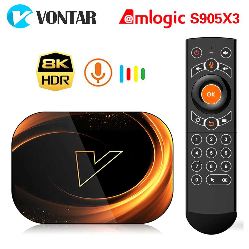 VONTAR-Dispositivo de TV inteligente X3, decodificador con Android 128, 8K, 4GB, 9,0 GB, Amlogic S905X3, Wifi 1000M, reproductor multimedia 4K Google, 4GB, 32GB, 64GB - imagen 2