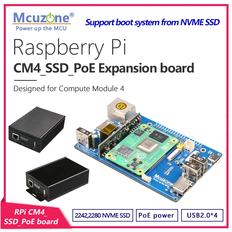 Placa de expansión Raspberry Pi CM4 SSD _ POE, compatible con 2242/2280 NVME M.2, CSI,DSI,4G LTE, alimentación POE - imagen 2