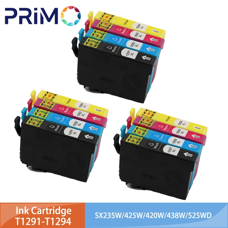 Cartucho de tinta T1295 T1291 T1292 T1293 T1294 Compatible con Epson SX235W SX420W SX435W SX438W SX525WD SX535WD WF-3520 WF-3540