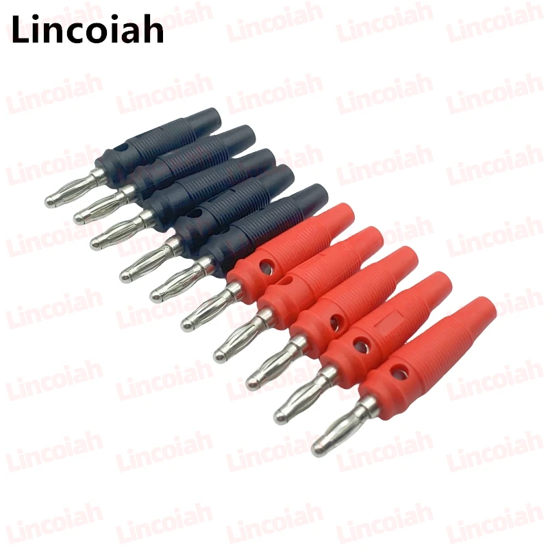 10 unids/lote rojo y negro 4mm conector Banana apilable lateral sin soldadura