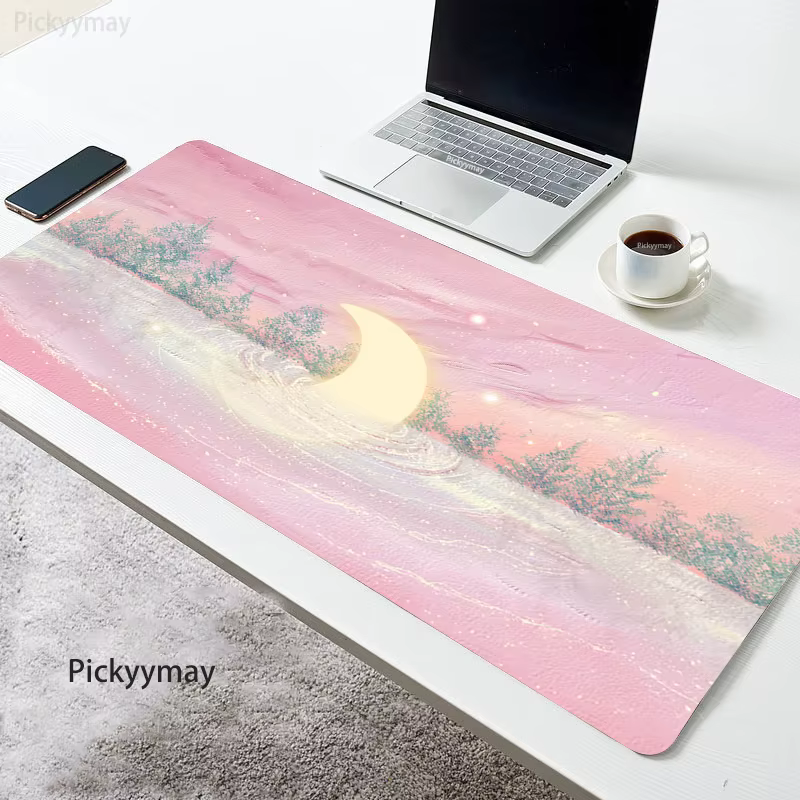 Alfombrilla Ratón Gaming Kawaii Púrpura Grande – Escritorio - imagen 2