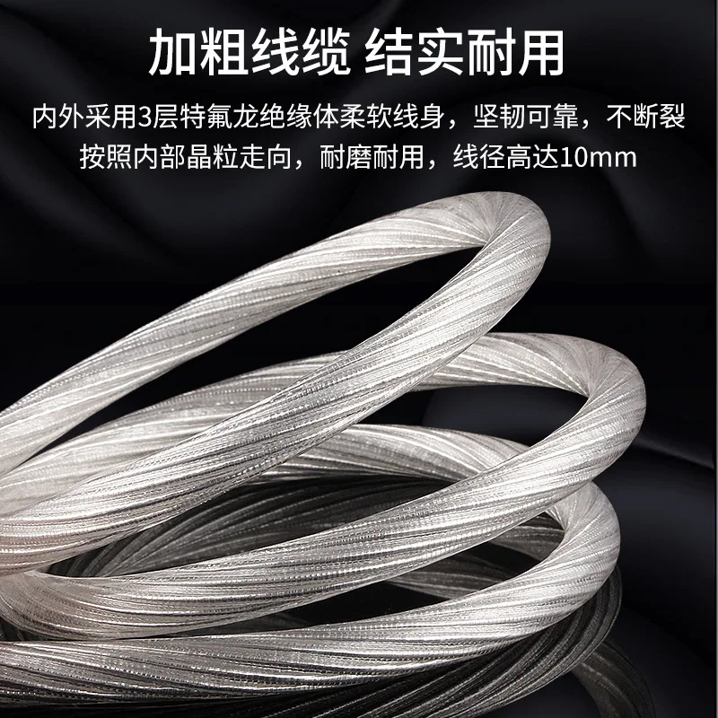 Amplificador Cable de alimentación de Audio fiebre 7N OFC Cable a granel Chapado en plata Hifi señal de grado de fiebre Audio música cinta Cable de altavoz - imagen 2