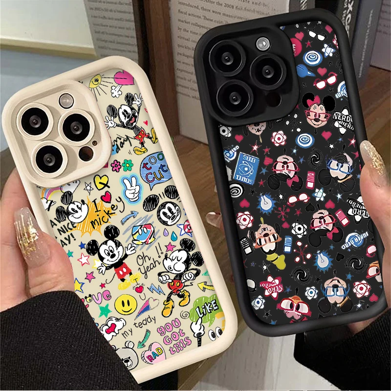 Graffiti Disneies Mickey nueva funda de teléfono para Oppo A60 A3 A3X A98 A78 A58 A38 A57 A76 A17 A94 A74 A55 A54 A79 4G 5G TPU contraportada