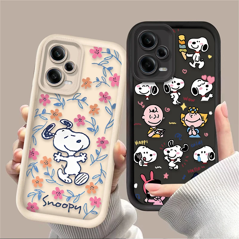 Funda blanda bonita con forma de flor de S-Snoopy para Xiaomi Redmi Note 13 14 12 11 Pro Plus 5G 11S 10S 12S 10 9 Redmi 14C 13C 12C 12 4G A3 A3X - imagen 3