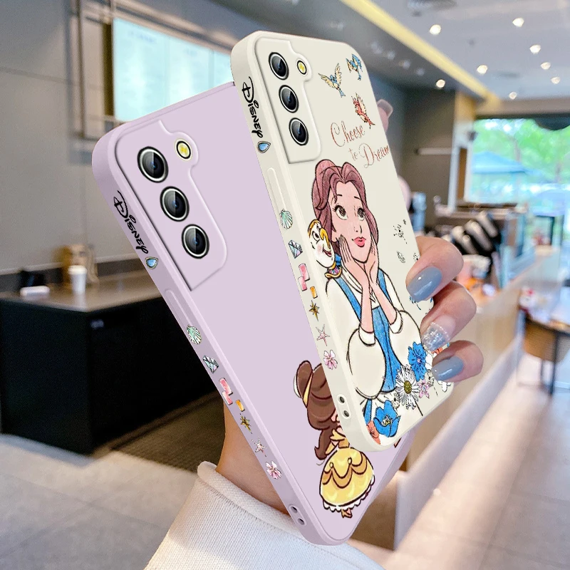 Funda de teléfono de La Bella y La Bestia para Samsung Galaxy, carcasa Ultra líquida con cuerda izquierda, S24, S23, S22, S21, S20 Pro FE Plus - imagen 3