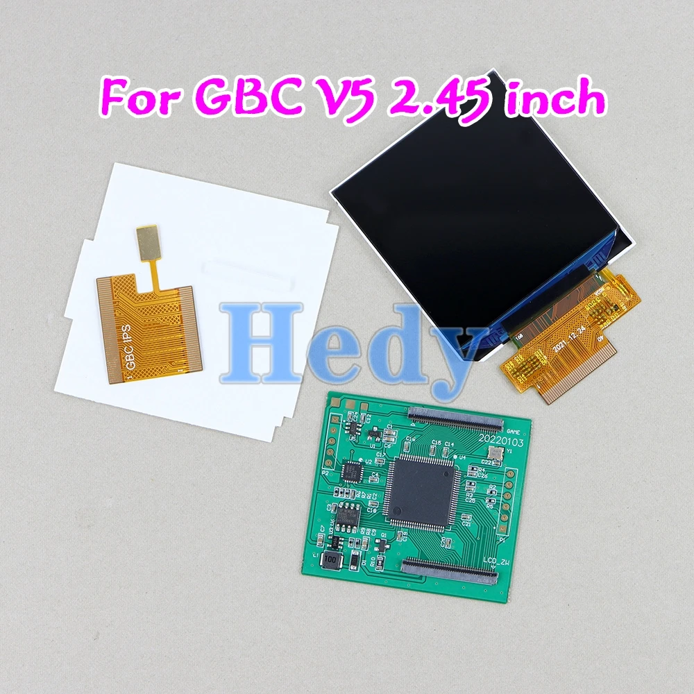 Pantalla LCD de alto brillo para Nintendo Gameboy, pantalla LCD de 2,45 pulgadas, Color GBC, sin necesidad de cortar la carcasa, 5 Juegos, tamaño Original, nuevo - imagen 2