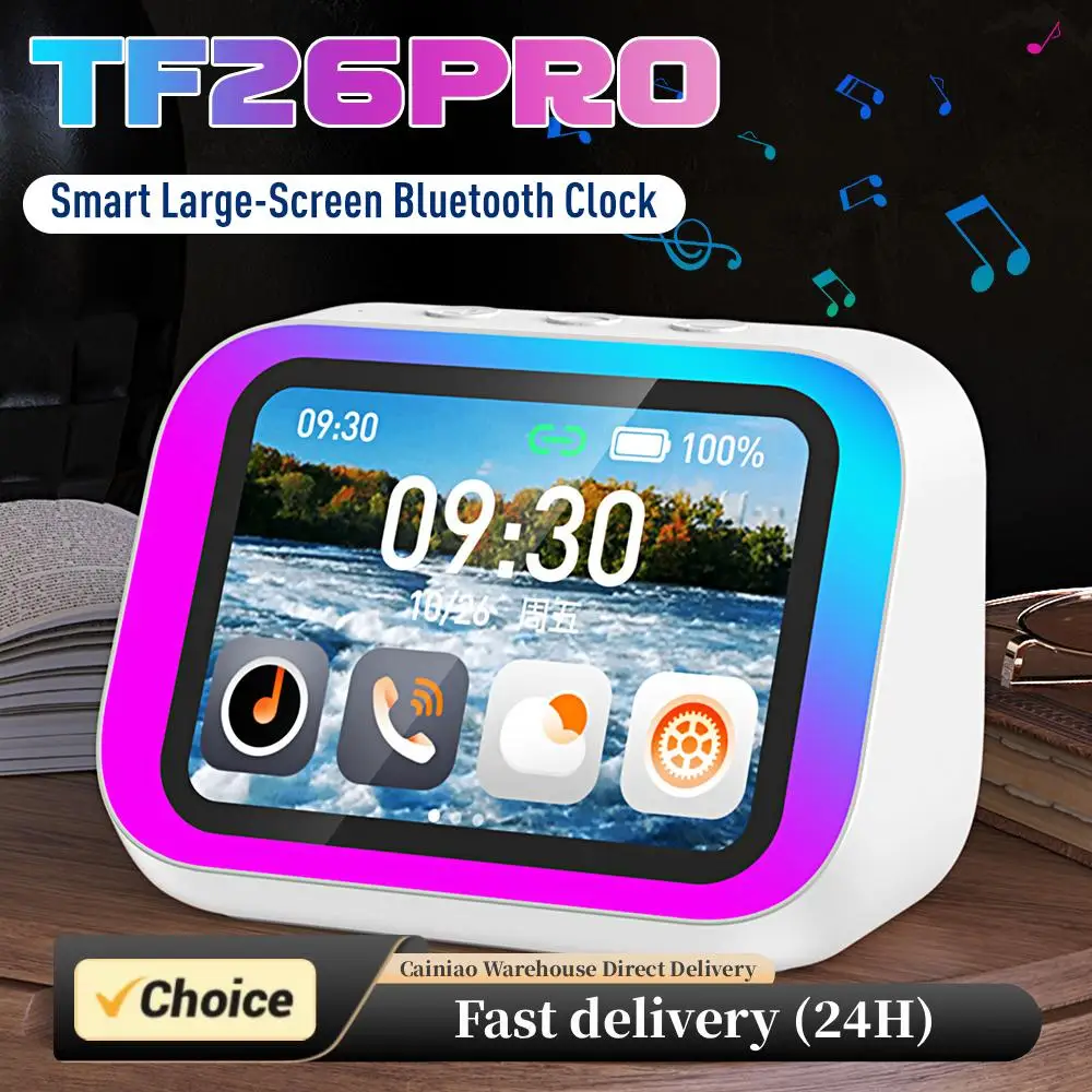 Altavoz inteligente multifuncional, álbum electrónico, pantalla TFT 4,0, altavoz de 5W, luces RGB, asistente de voz AI, alarma/previsión meteorológica