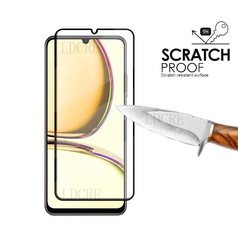 6 en 1 para OPPO Realme C51 vidrio para Realme C51 vidrio templado cubierta de pegamento completo 9H HD Protector de pantalla Realme C51 C 51 lente de vidrio - imagen 4