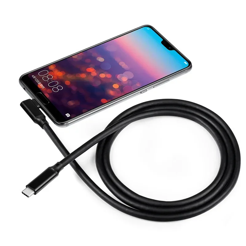 Cable curvo USB 3,1 tipo C macho a macho, 5M, PD 5A, 4K @ 60Hz, 10gbps, USB-C Gen 2, para Macbook Pro, Nintendo Oculus Quest 1, 2 VR - imagen 4