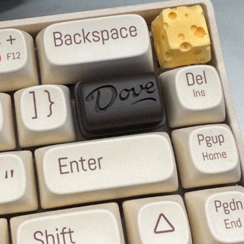 Tecla de punto de Chocolate personalizada hecha a mano, teclado de resina 3D, llave artesanal para teclado mecánico, llave de TAB 1.5u, regalo - imagen 2