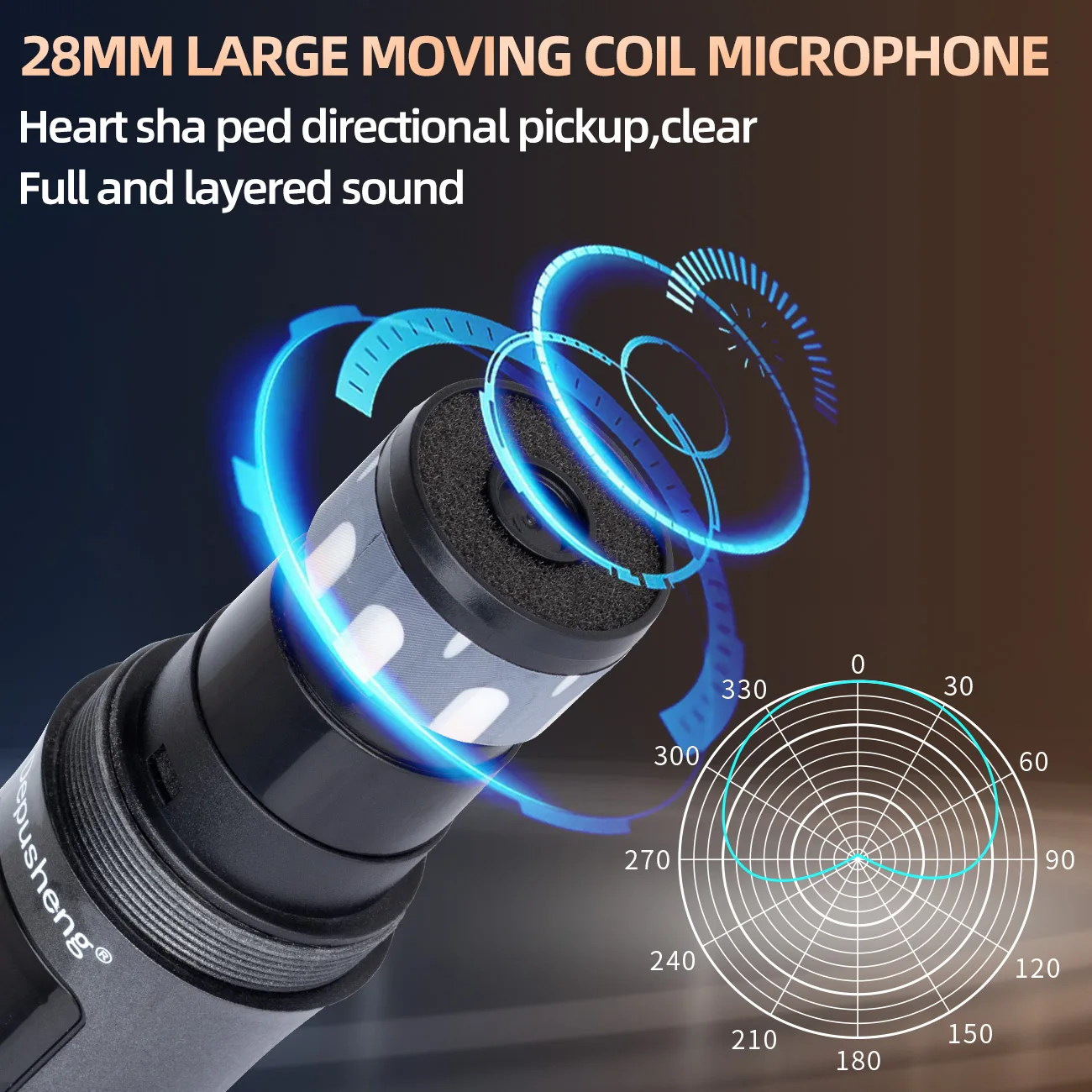 Depusheng-micrófono inalámbrico W4 con Echo, graves agudos y Bluetooth, rango de 98 pies, UHF, sistema de micrófono dinámico de mano portátil - imagen 4