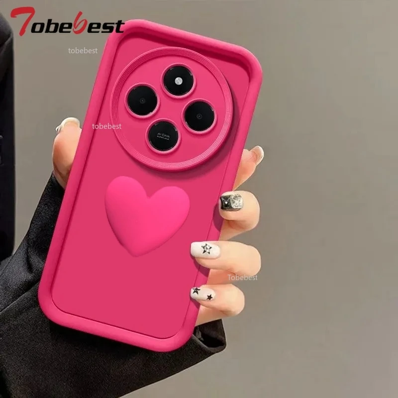 Funda protectora de silicona con forma de corazón de amor para Xiaomi Redmi 14C Note 14 Pro Plus 4G 5G - imagen 4
