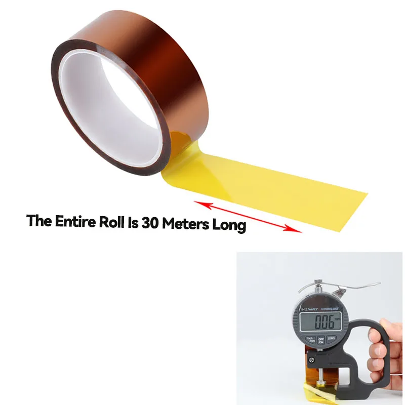 Cinta de aislamiento térmico de alta temperatura, 30M/rollo, para CPU y impresora 3D, superficie de trabajo, protección de placa de circuito PCB - imagen 3