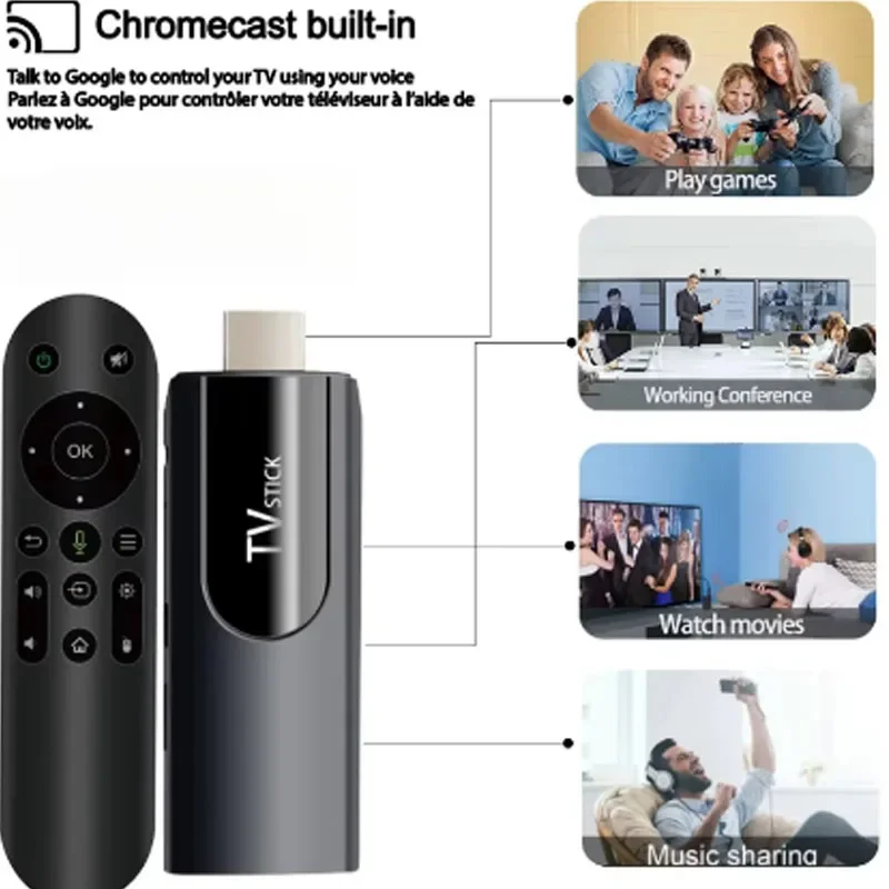 MX10 Mini TV Stick H618 Quadcore Android 13 ATV 4K HD 2G 16G TV Box 2,4G 5G Wifi Dual reproductor multimedia inteligente receptor de TV para Youtube - imagen 3