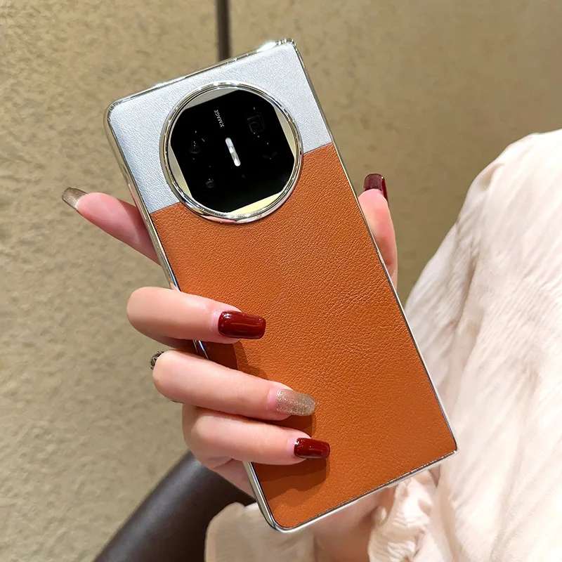 Para Huawei Mate X6 funda de lujo de cuero PU revestimiento de piel funda protectora trasera para Huawei Mate X6 X5 X3 X2 carcasa de teléfono - imagen 3